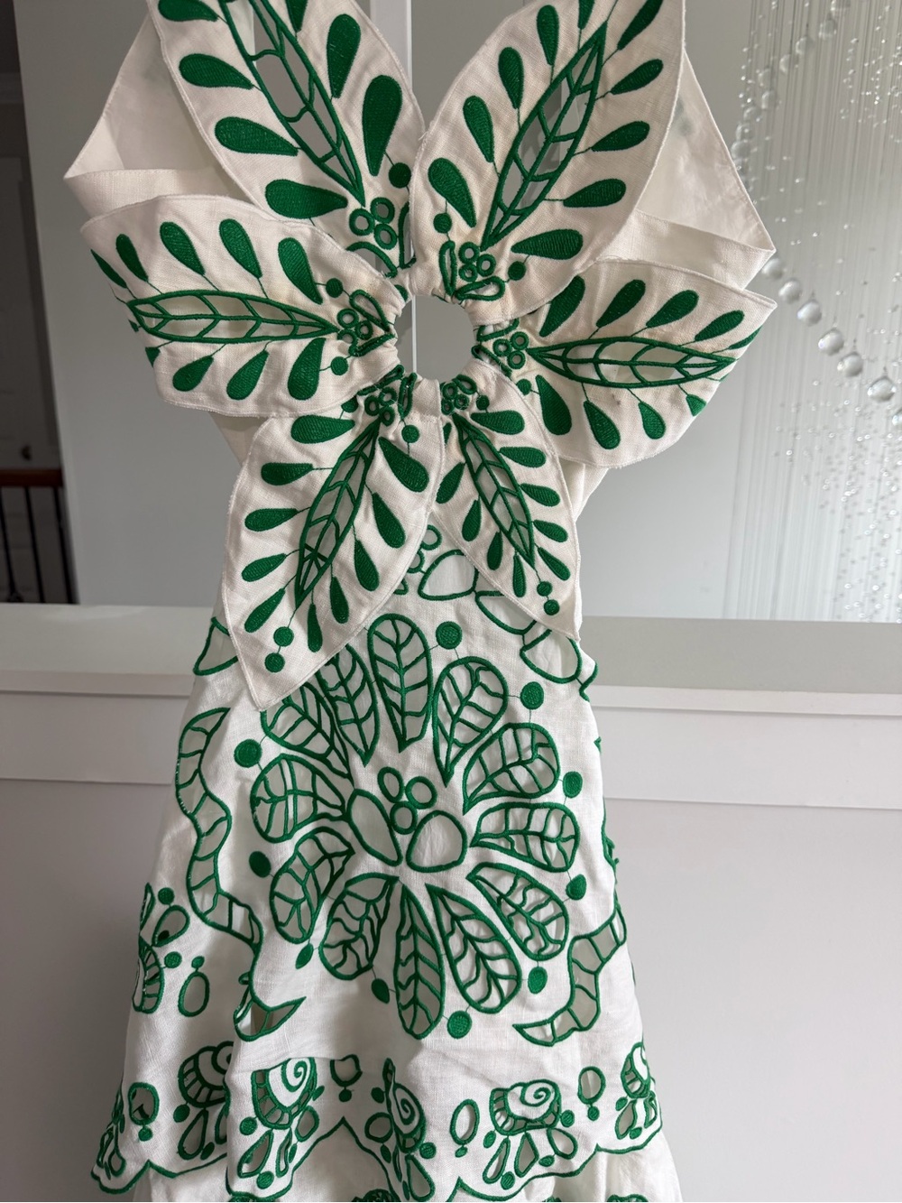 Farm Rio Tiered Eyelet Dress with Floral Cutwork - Picture 7 of 11